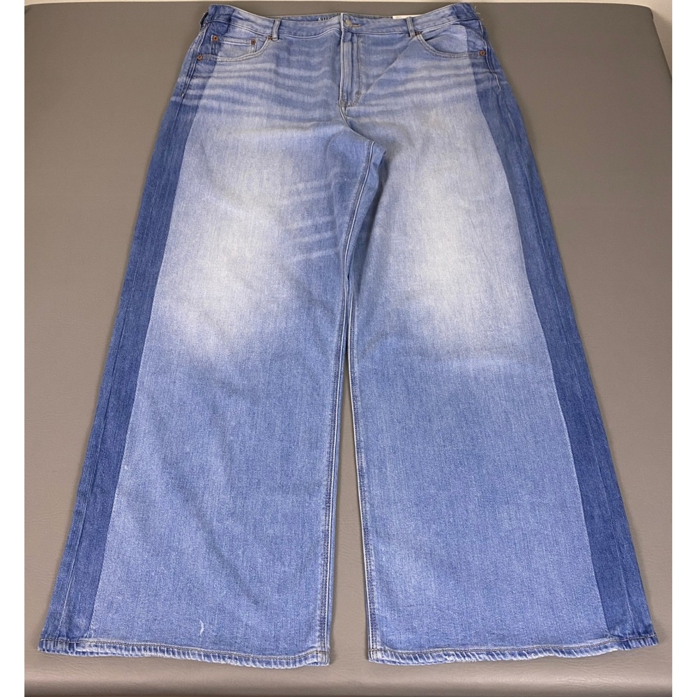 American Eagle Jeans Super High Rise Baggy Wide Leg 20 Regular 35W Dreamy NWT